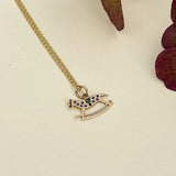 Vintage 9ct Gold Enamel Rocking Horse Charm
