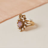 vintage 9ct gold pretty amethyst ring 