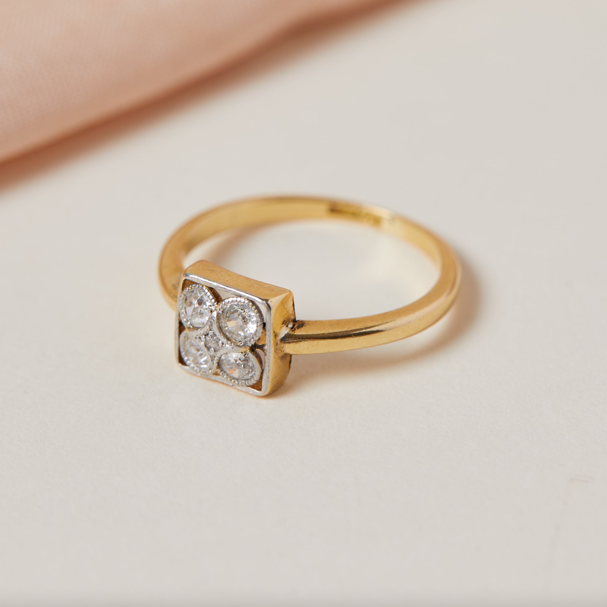 Unique Edwardian diamond engagement ring 