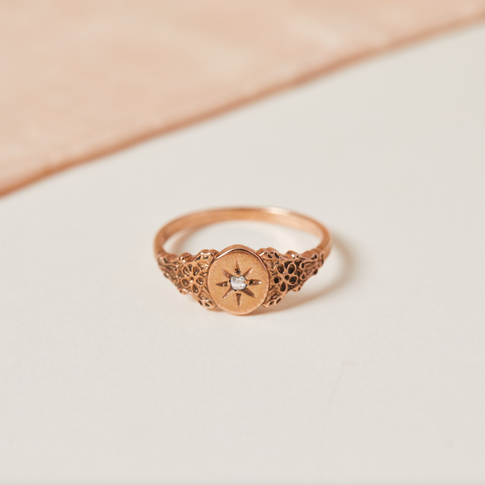 rose gold signet ring 