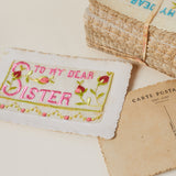 Embroidered Silk 'Sister' Vintage Postcard